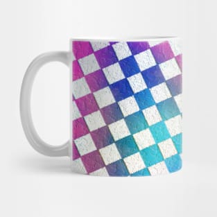 Cool colourful check pattern with pink blue and re Mug